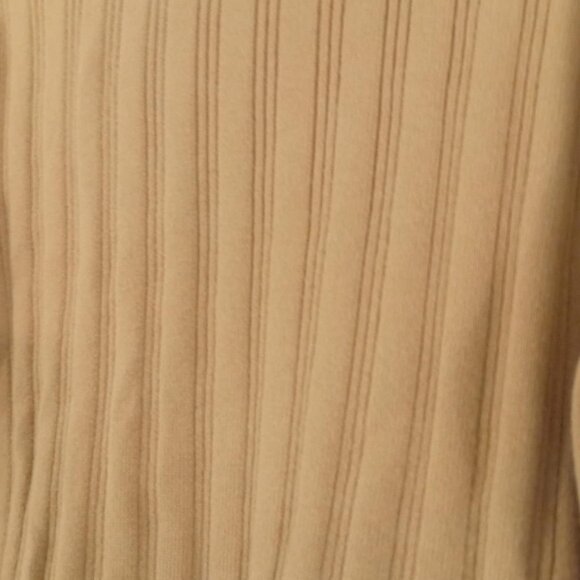 Title: Vintage Pale Beige Ribbed Turtleneck Sweater | Short/Cropped Fit | Size L - Picture 2 of 2